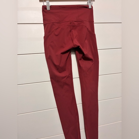 lululemon Fast and Free High-Rise Brushed Tight 28" Nulux Mulled Wine Size 4 - Picture 9 of 13